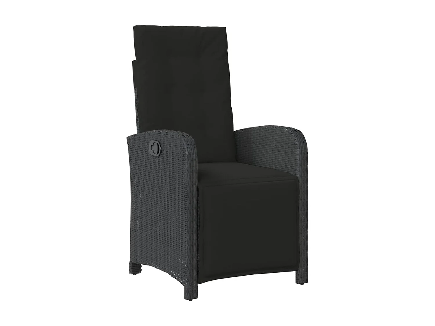 Set da Pranzo da Giardino 7 pz Nero con Cuscini in Polyrattan