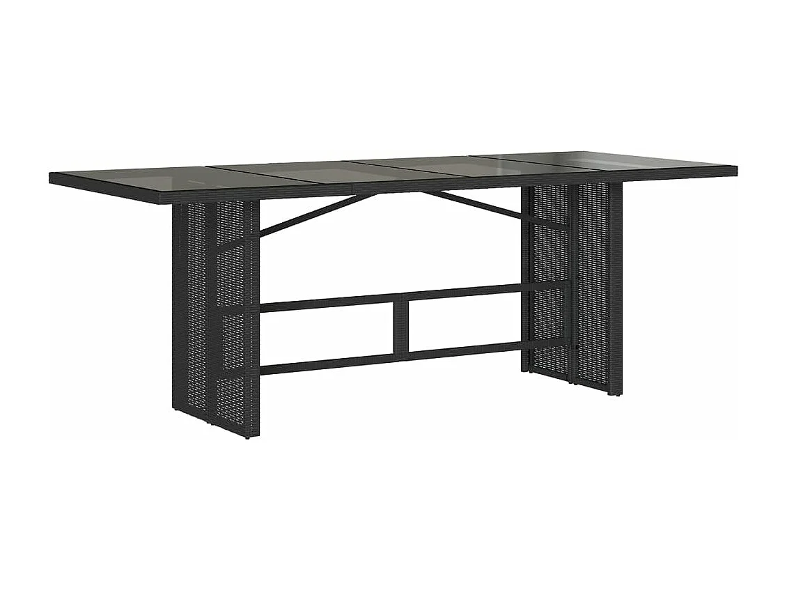 Set da Pranzo da Giardino 7 pz Nero con Cuscini in Polyrattan