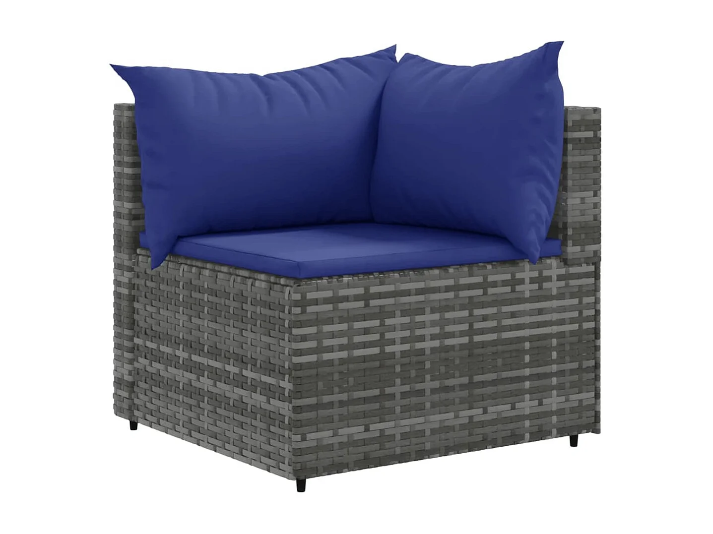 6-delige Loungeset met kussens poly rattan grijs