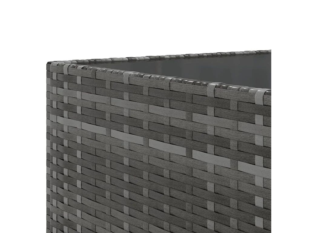 6-delige Loungeset met kussens poly rattan grijs