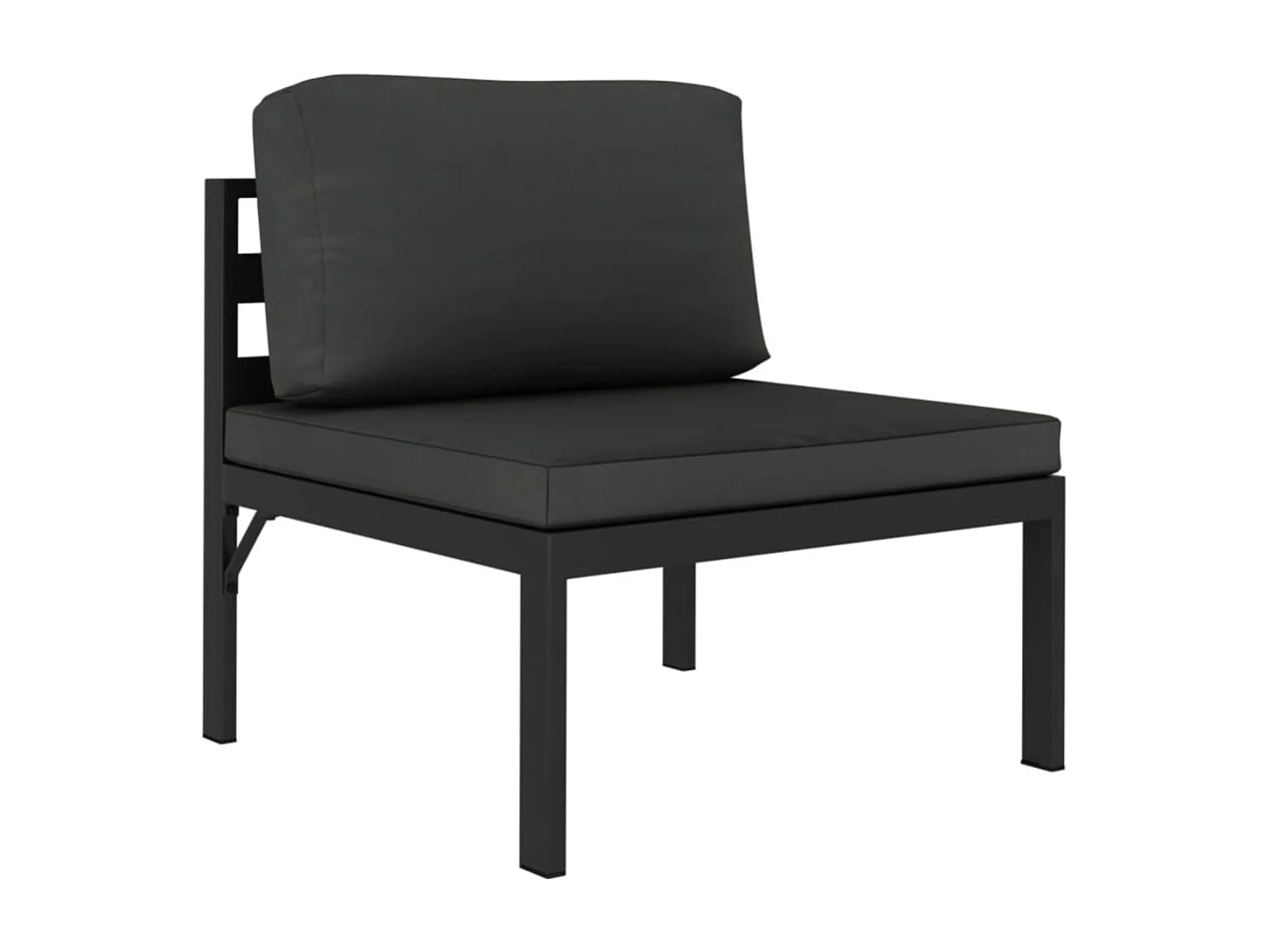 9-tlg. Garten-Lounge-Set mit Kissen Aluminium Anthrazit