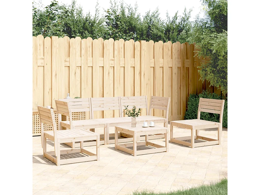 Salon de jardin 5 pcs bois de pin massif