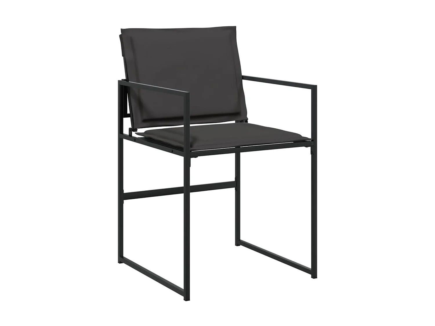 Ensemble à manger de jardin 7 pcs avec coussins noir textilène