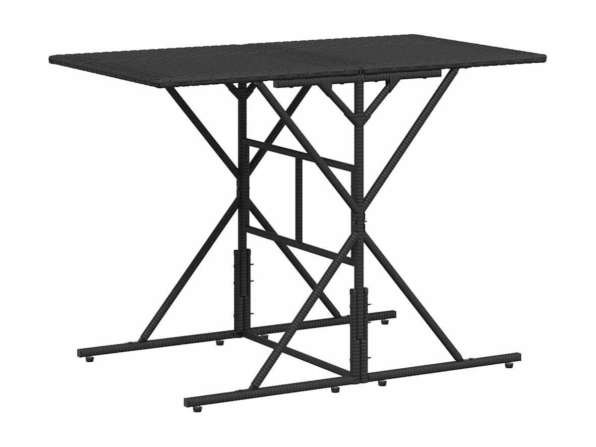 Set de comedor de jardín 7 pzas y cojines ratán sintético negro