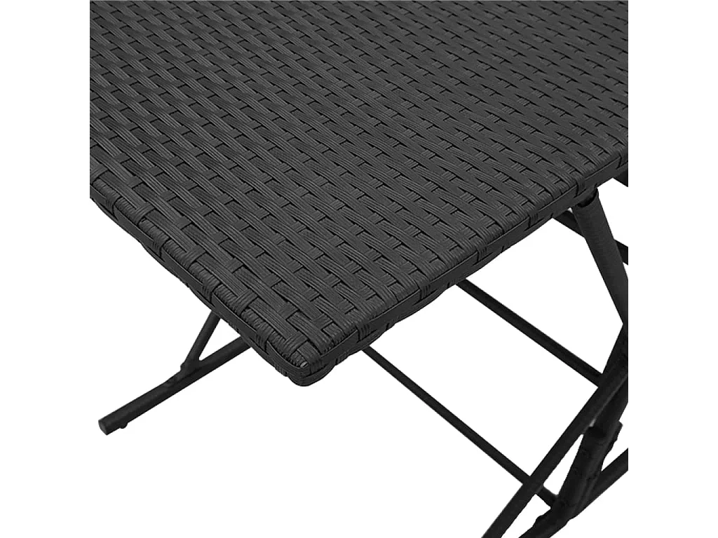 Set de comedor de jardín 7 pzas y cojines ratán sintético negro