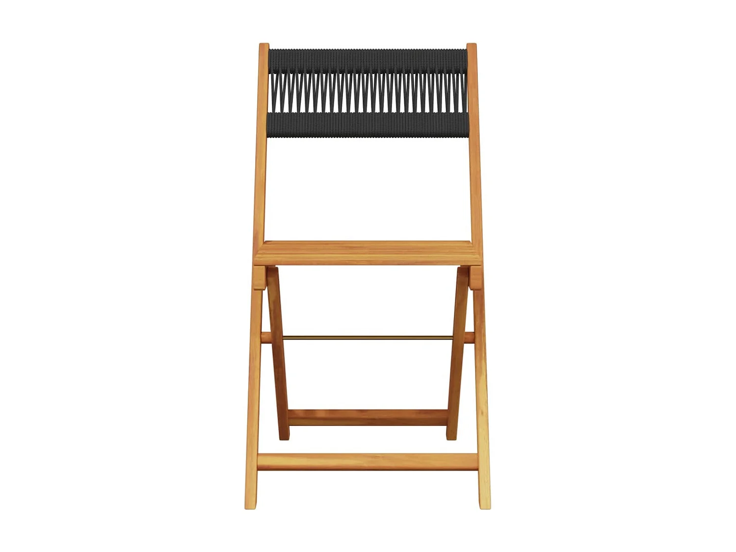 Ensemble de bistro 3 pcs noir polypropylène et bois massif