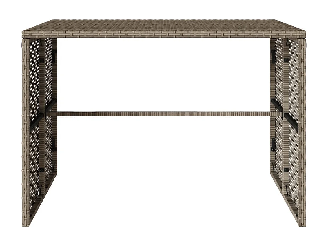 Set da Pranzo da Giardino 3 pz con Cuscini in Polyrattan Grigio