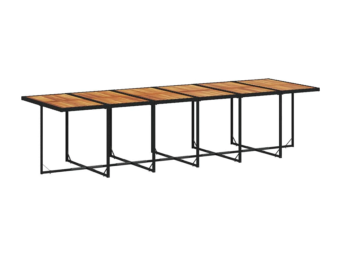 Ensemble à manger de jardin 17 pcs coussins noir résine tressée