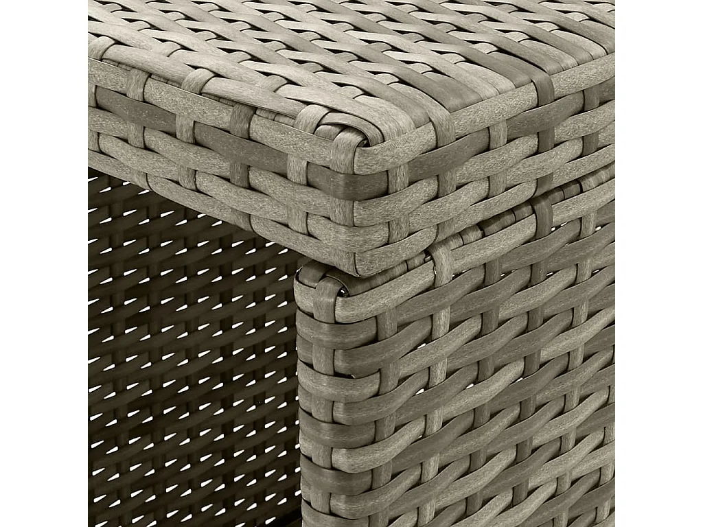 Set Bar da Giardino 5 pz con Cuscini in Polyrattan Grigio