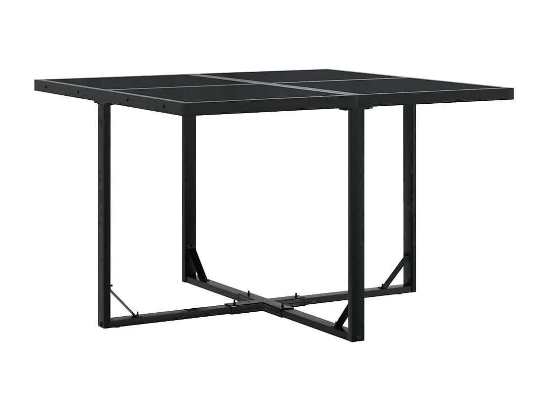 Set da Pranzo da Giardino 5 pz Nero in Polyrattan