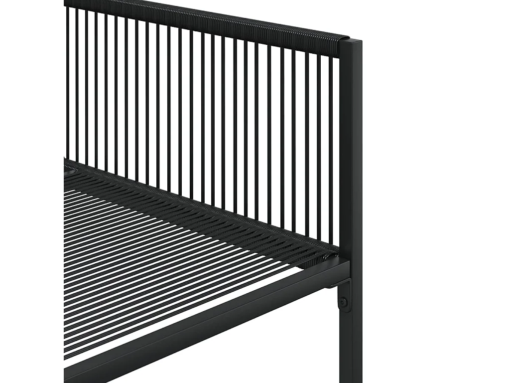 Set da Pranzo da Giardino 5 pz Nero in Polyrattan