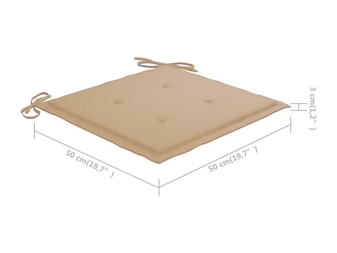 Sillas de jardín con mesita y cojines madera maciza acacia