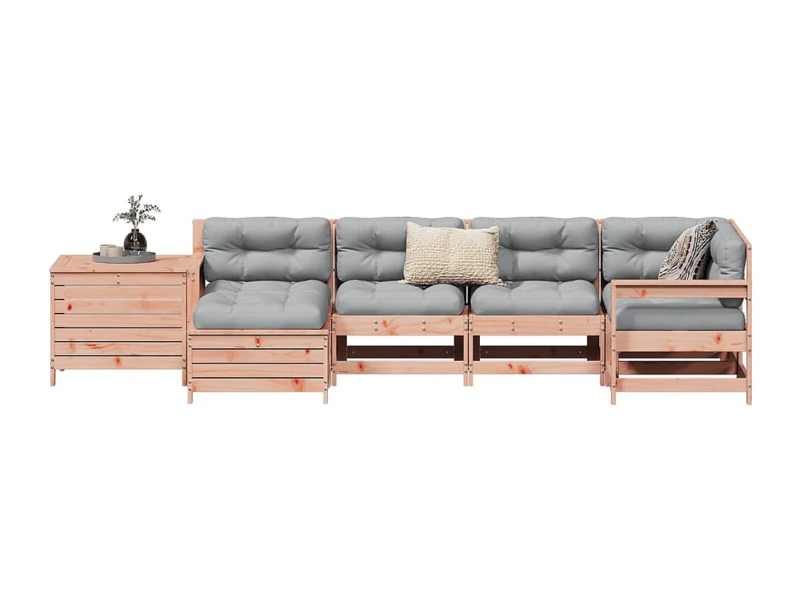 Salon de jardin 7 pcs bois massif sapin de douglas