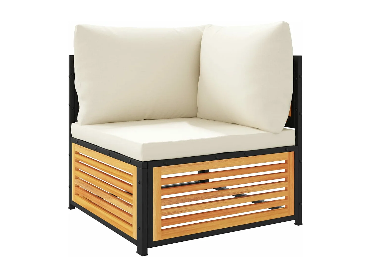 Salon de jardin avec coussins 6 pcs bois d'acacia solide