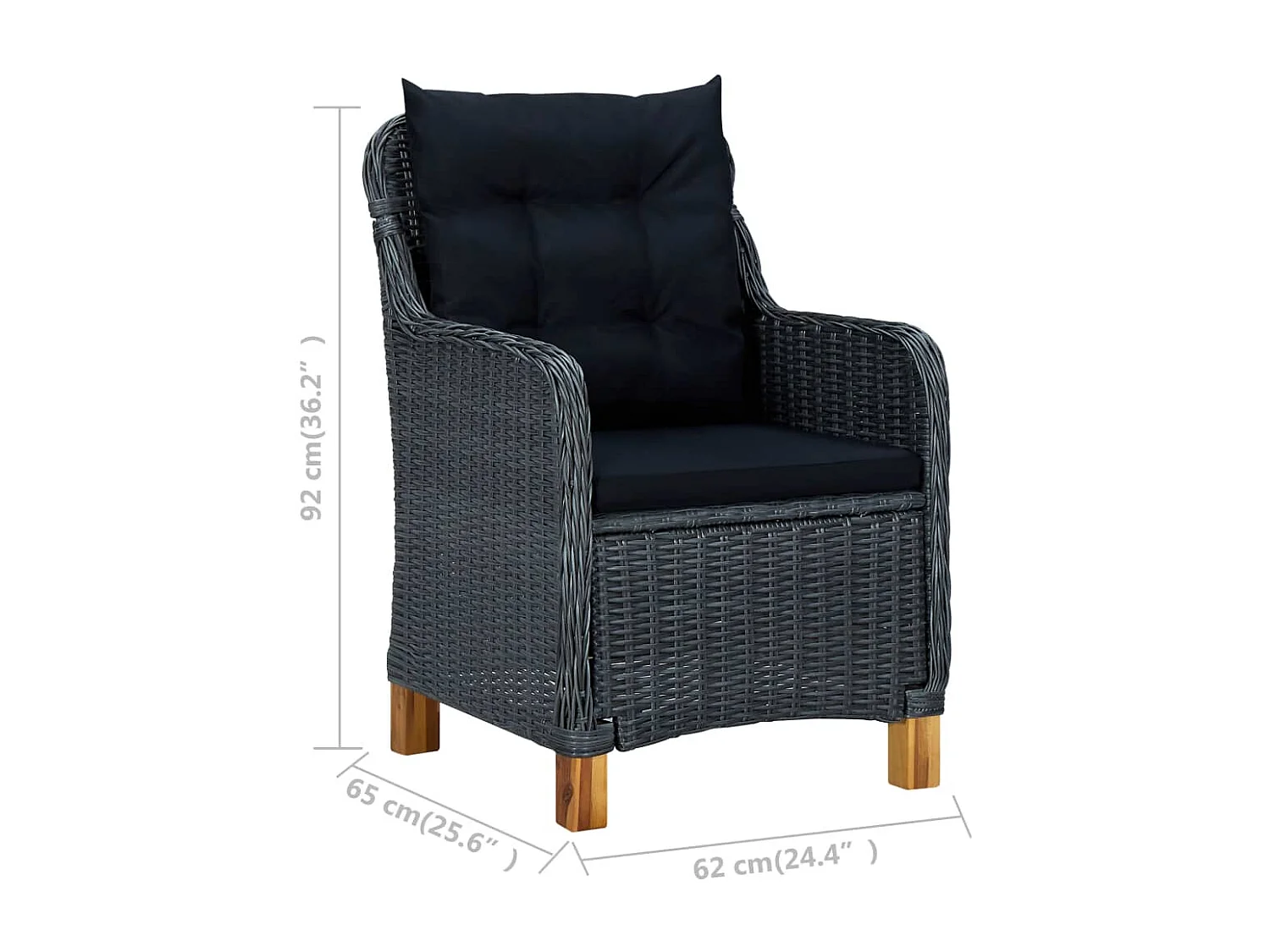 Set Mobili da Pranzo per Giardino 5 pz Grigio Scuro