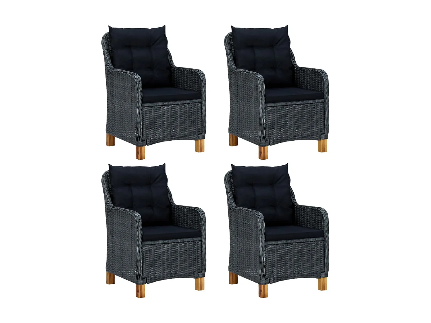 Ensemble à manger de jardin 5 pcs Gris foncé