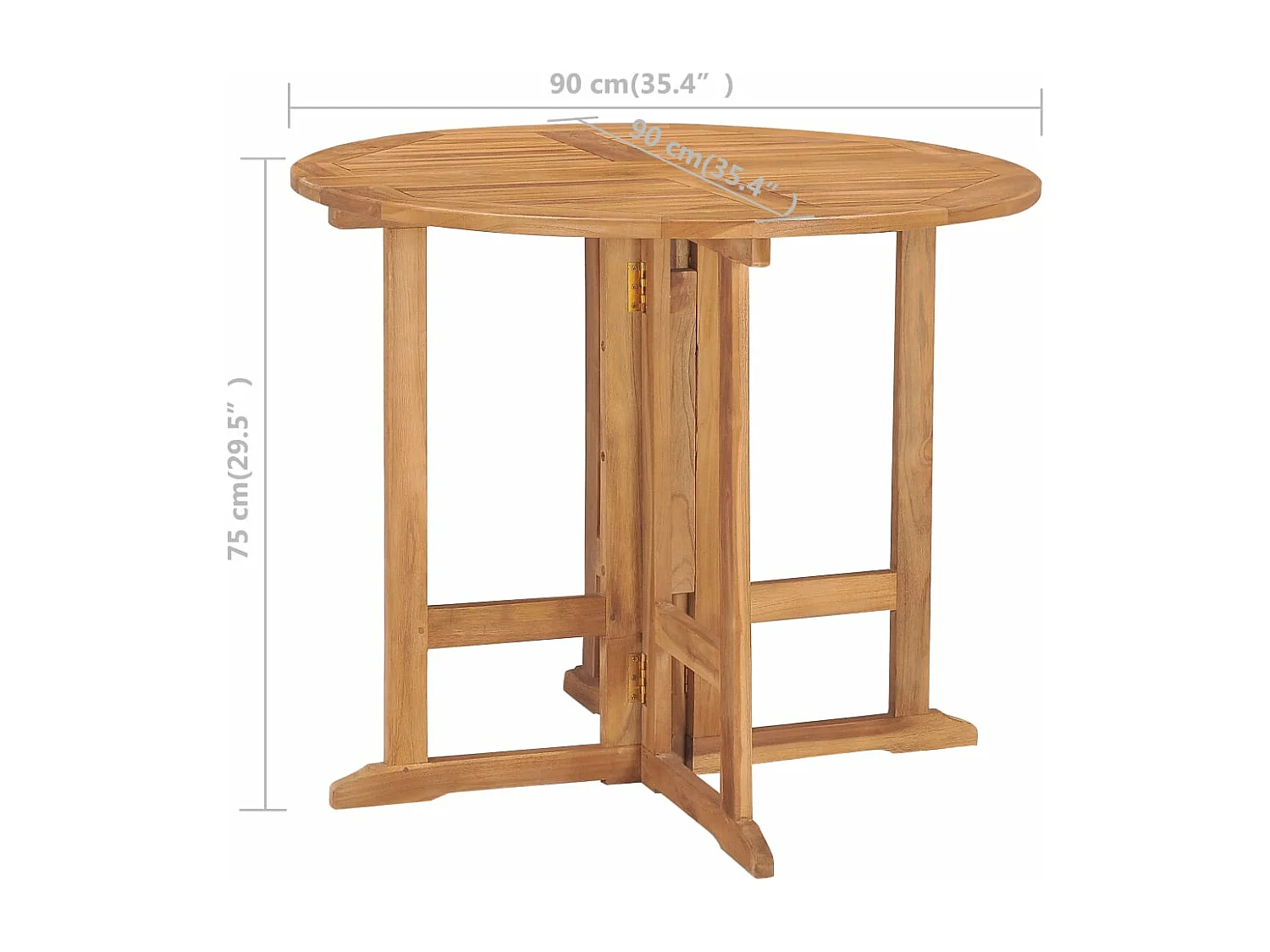 Set da Pranzo da Giardino 5 pz Pieghevole in Massello di Teak