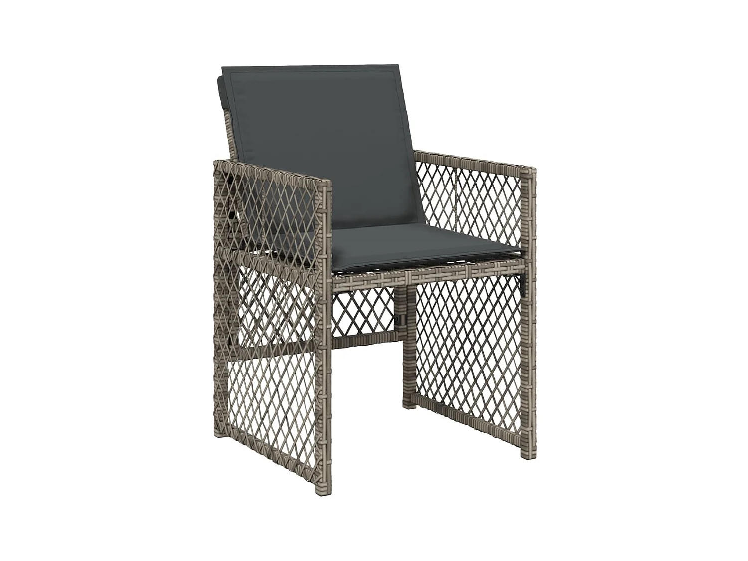 Ensemble à manger de jardin 15 pcs coussins gris résine tressée