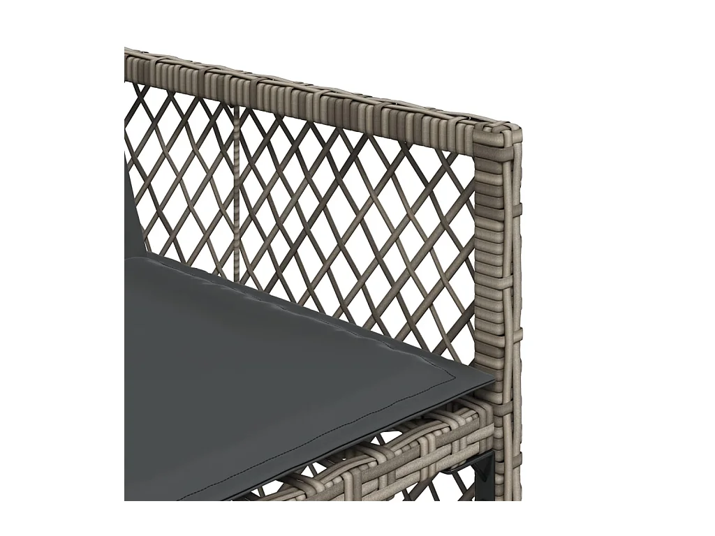 Ensemble à manger de jardin 15 pcs coussins gris résine tressée