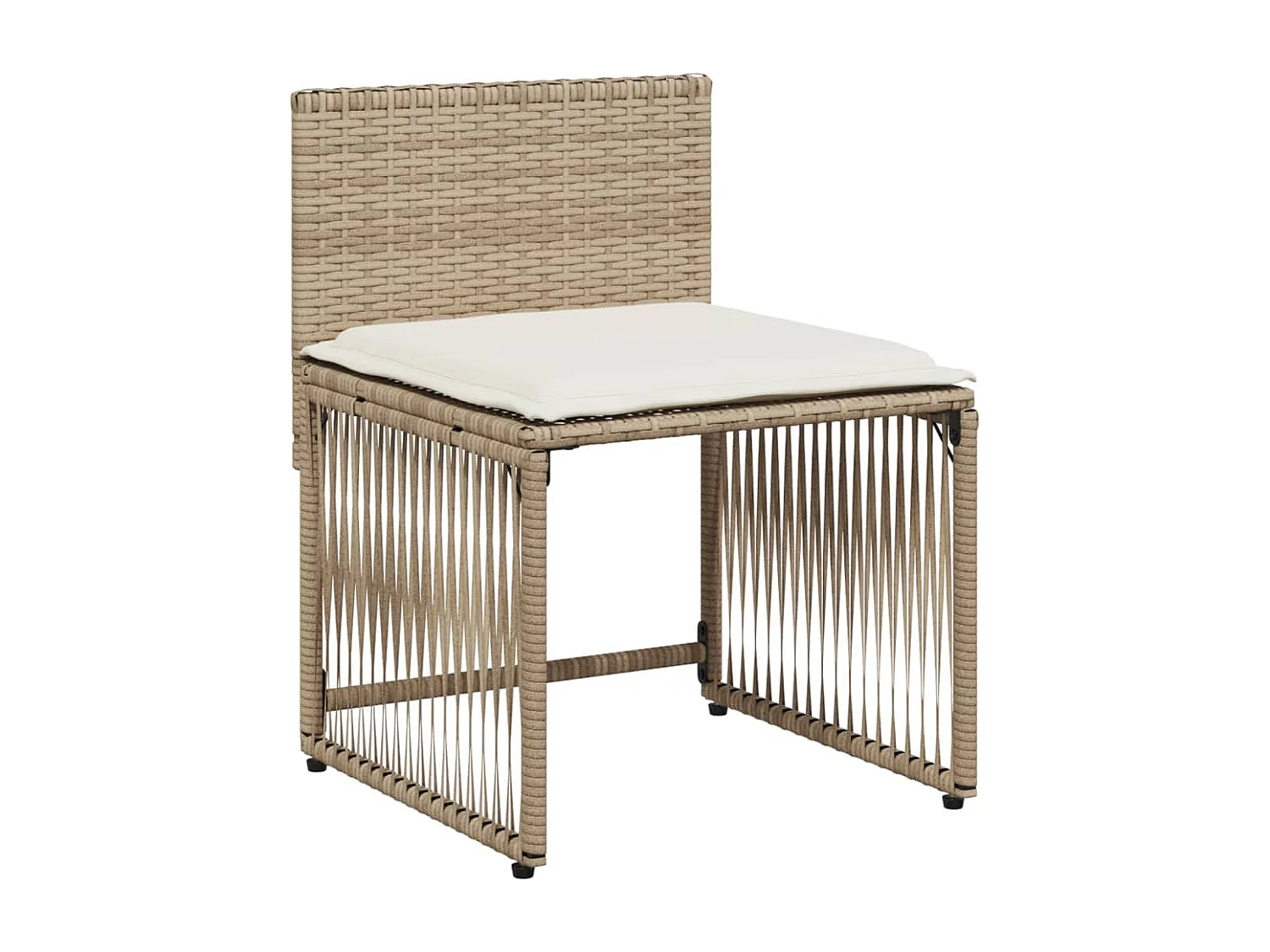 Ensemble à manger de jardin et coussins 7 pcs beige poly rotin