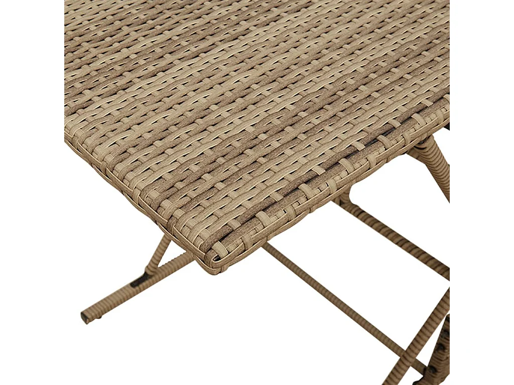 Ensemble à manger de jardin et coussins 7 pcs beige poly rotin
