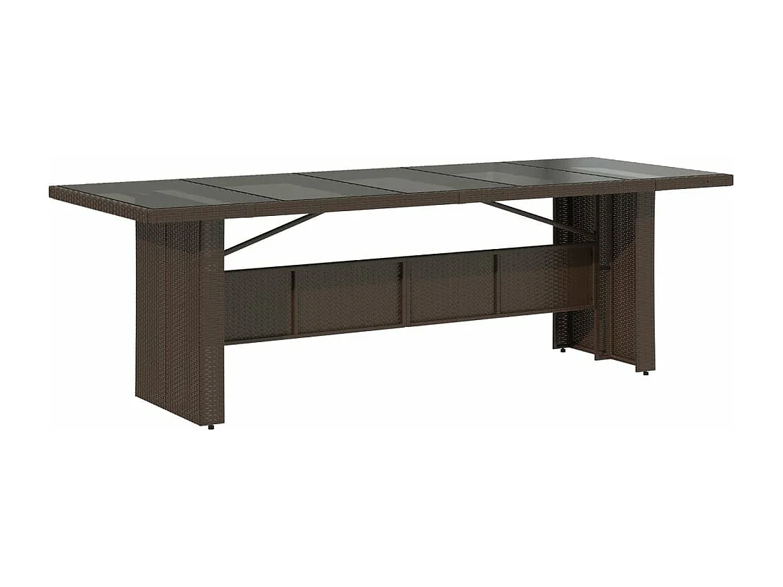 Set Bistrò da Giardino 9 pz con Cuscini in Polyrattan Marrone