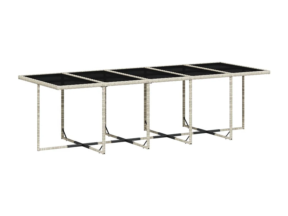Ensemble à manger de jardin 11pcs avec coussins gris poly rotin