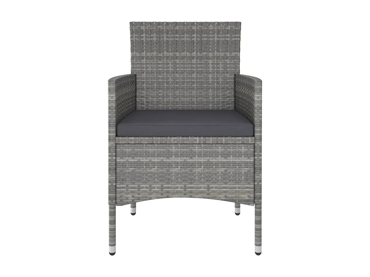 Ensemble à Manger jardin 5 pcs résine tressée verre trempé Gris