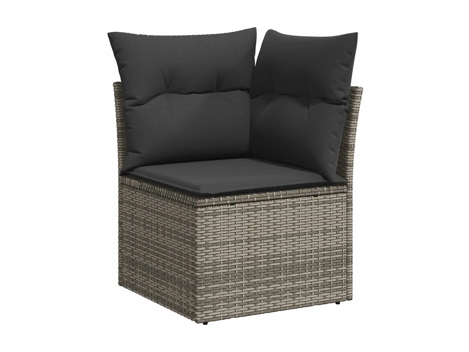 10-delige Loungeset met kussens poly rattan grijs