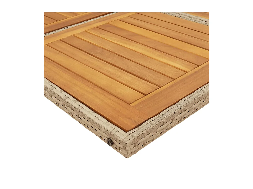 Ensemble à manger de jardin et coussins 9 pcs beige Poly rotin