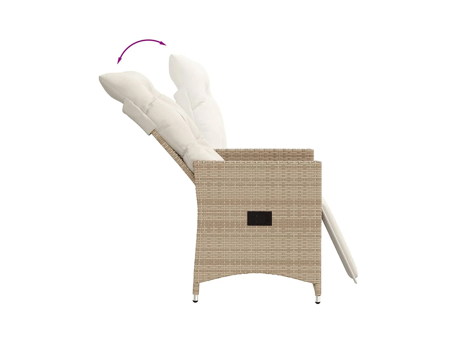 Ensemble de bistro 3 pcs avec coussins beige résine tressée