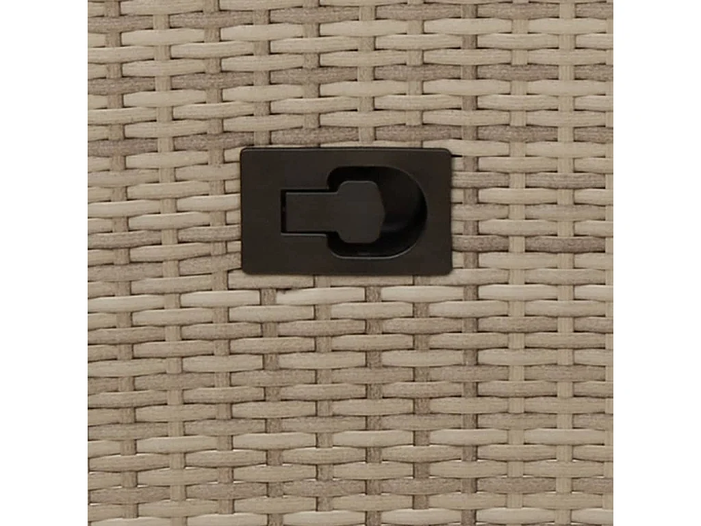 Ensemble de bistro 3 pcs avec coussins beige résine tressée