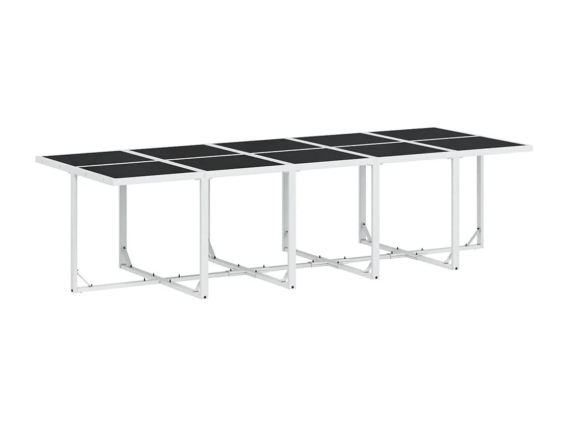 Ensemble à manger de jardin avec coussins 15pcs blanc textilène