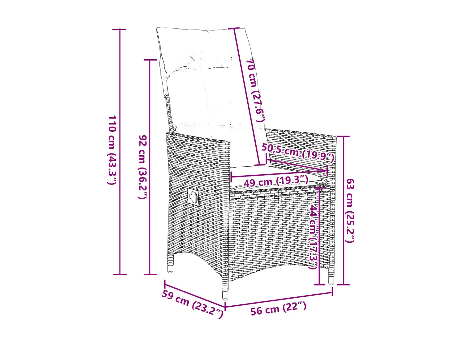 7-delige Tuinset met kussens poly rattan bruin