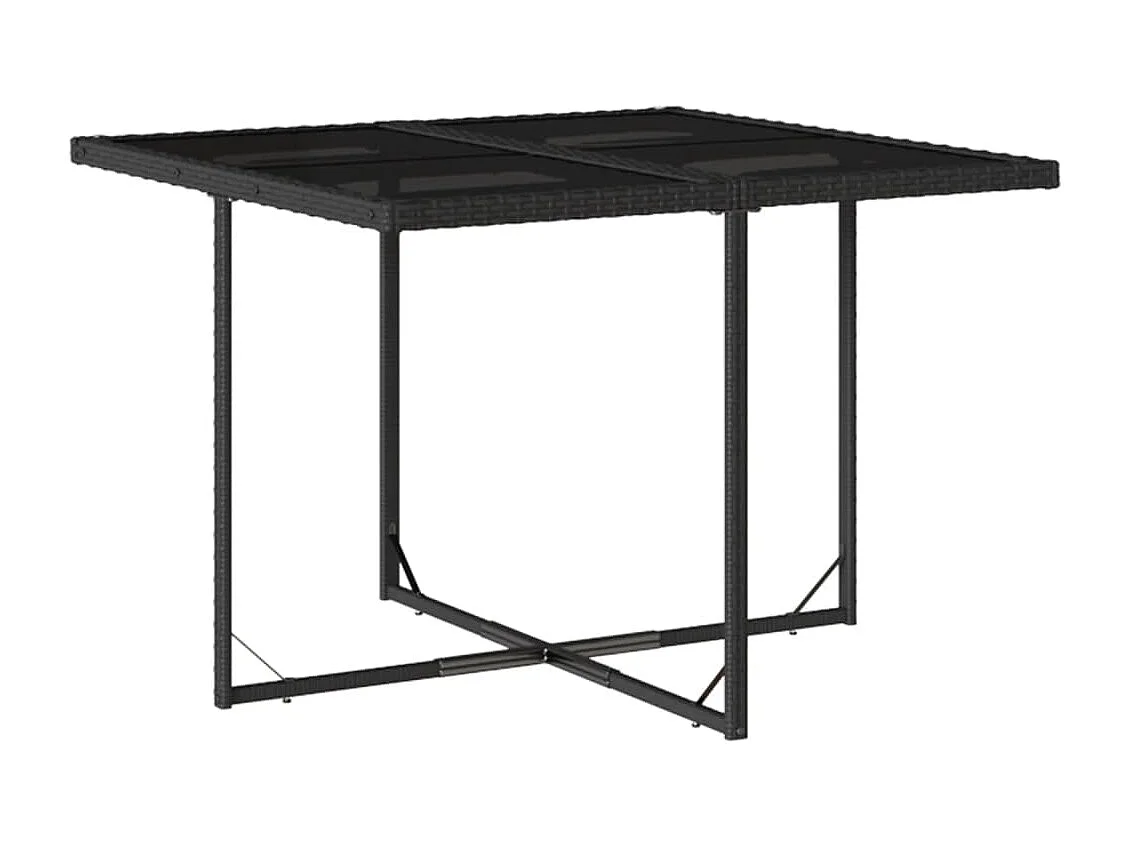 Ensemble à manger de jardin coussins 5pcs Noir Résine tressée