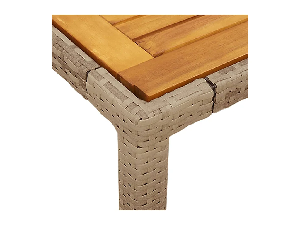Set Pranzo da Giardino 5 pz con Cuscini Beige Polyrattan Acacia