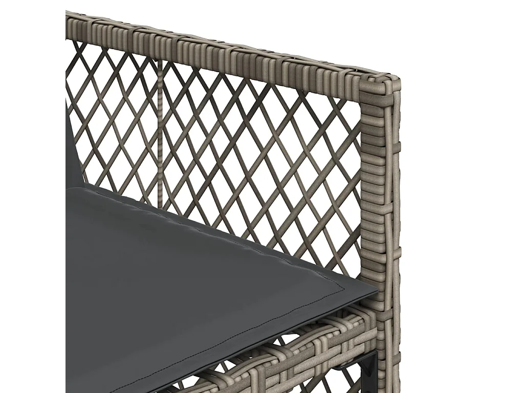 11-delige Tuinset met kussens poly rattan grijs