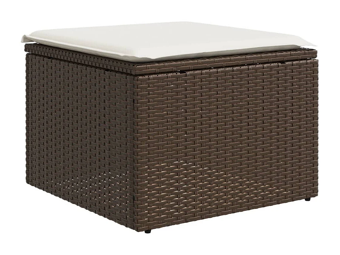8-tlg. Garten-Sofagarnitur mit Kissen Braun Poly Rattan