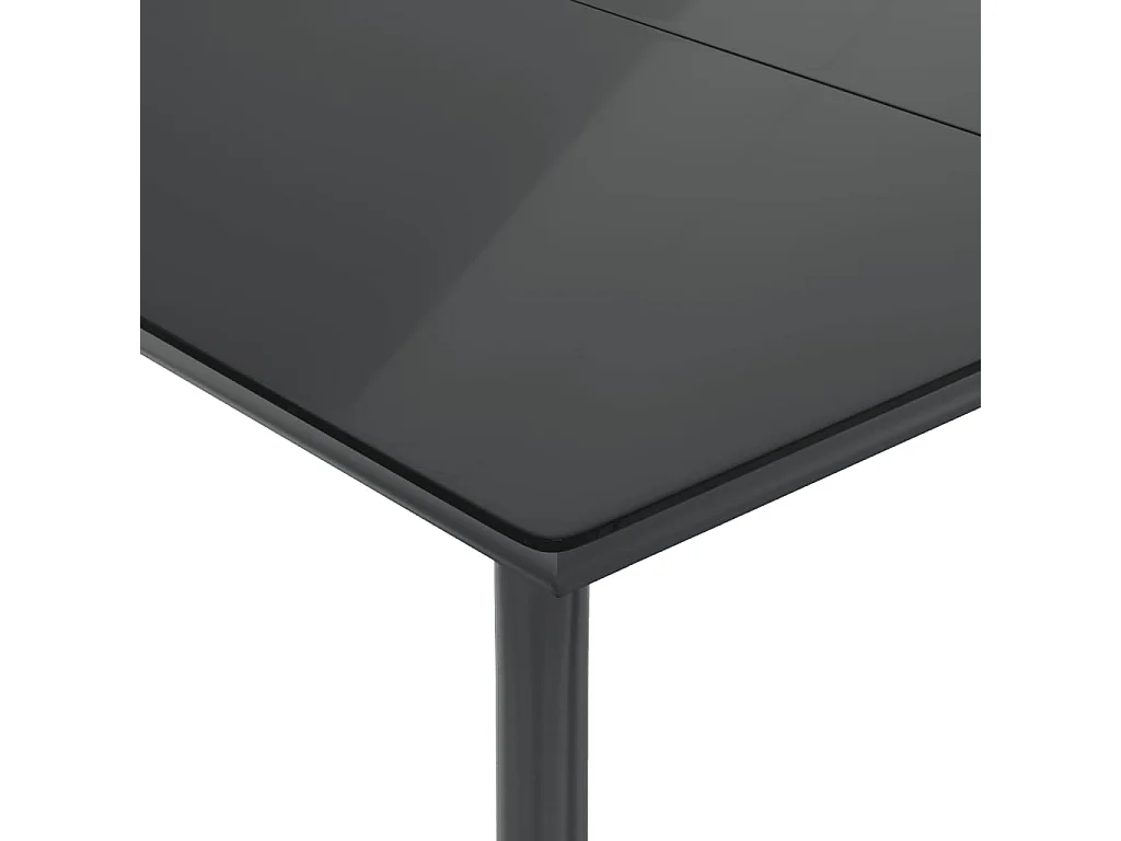 Set da Pranzo da Giardino 5 pz Nero con Cuscini in Polyrattan