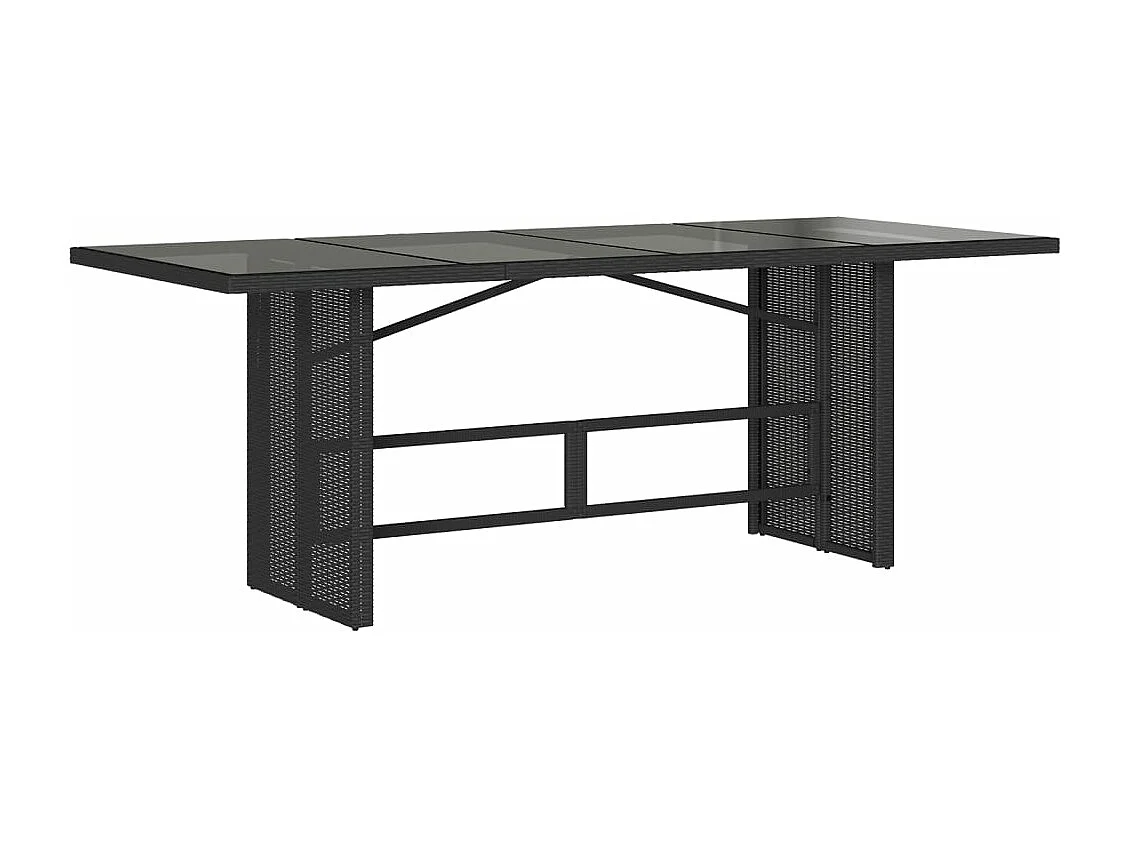 Set da Pranzo da Giardino 9 pz con Cuscini Nero in Polyrattan