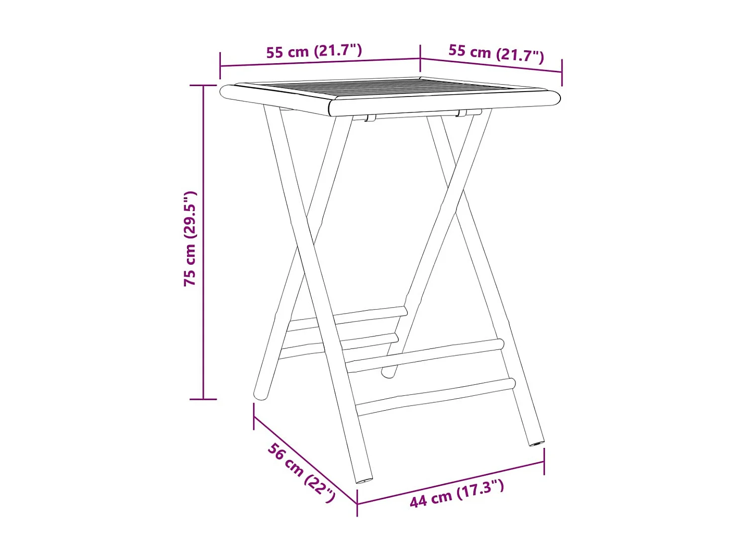 Ensemble de bistro 3 pcs bambou