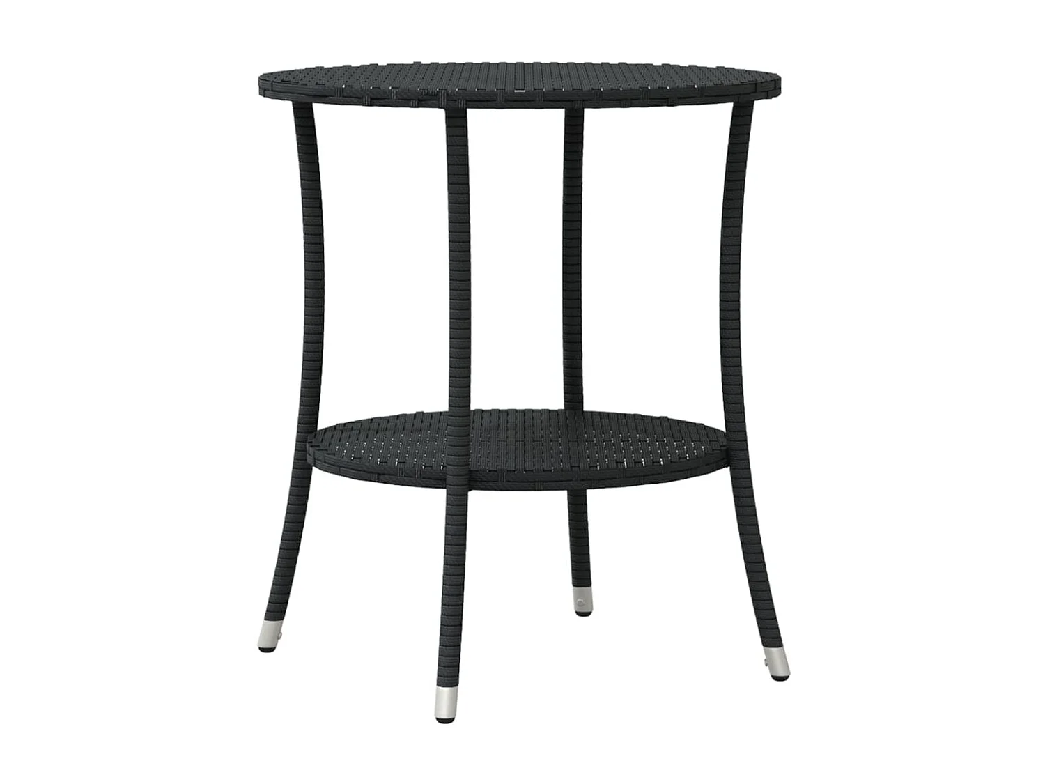 Set da Bistrò 3 pz con Cuscini Nero in Polyrattan