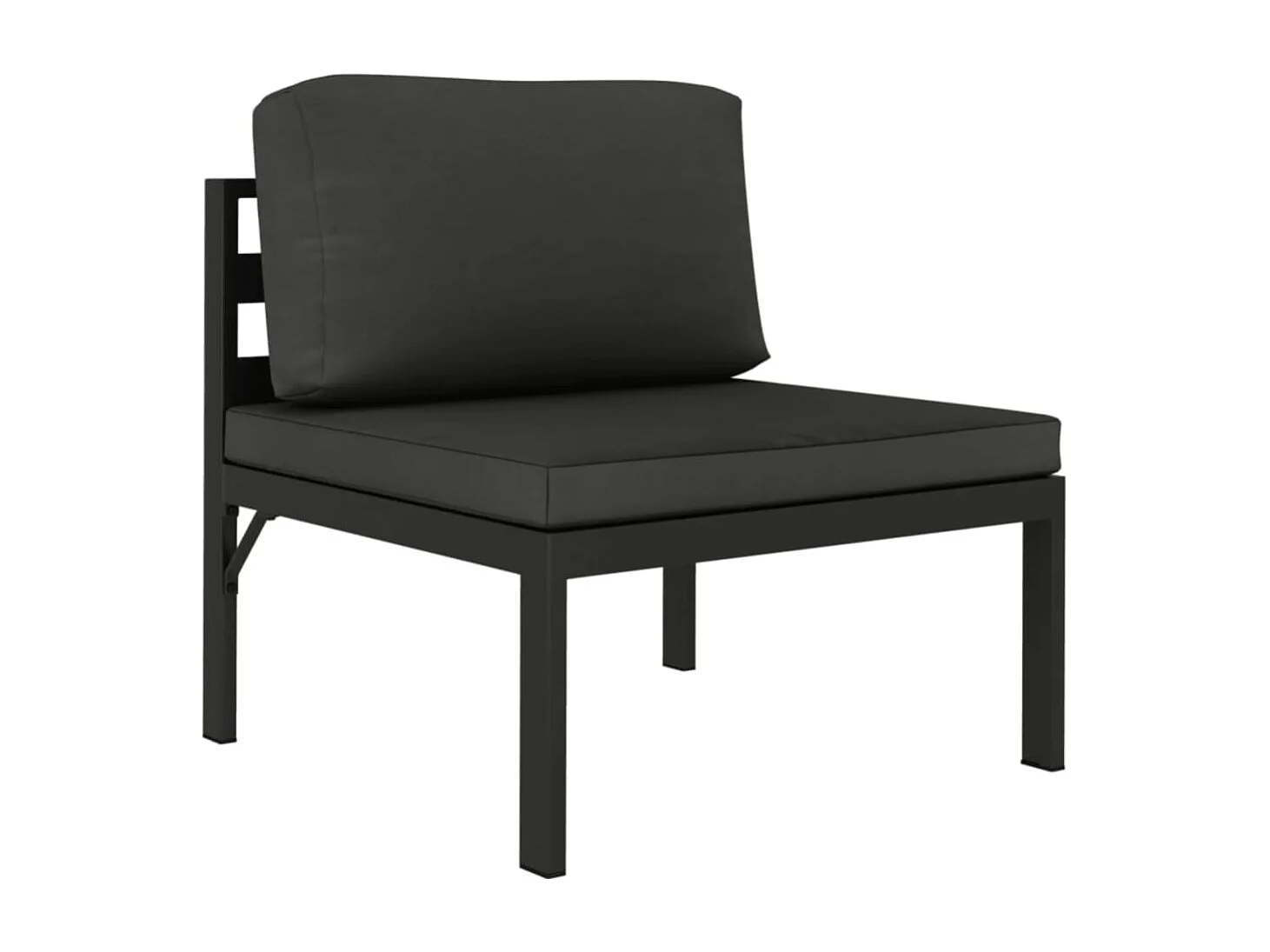 Salon de jardin 9 pcs avec coussins Aluminium Anthracite