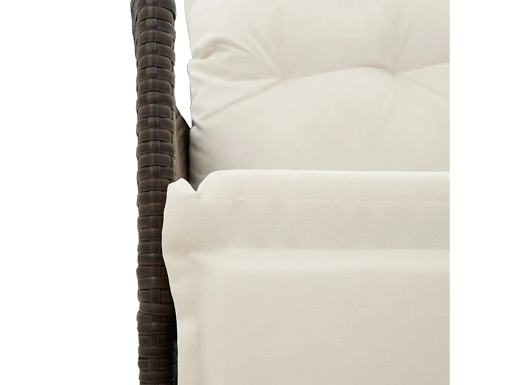 3-delige Bistroset met kussens poly rattan bruin