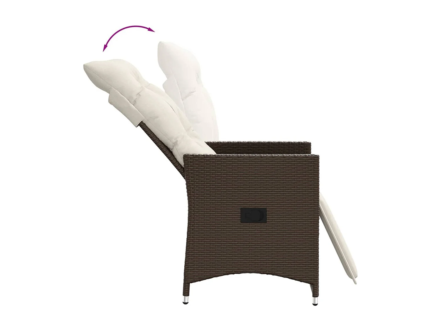 Set Bistrò 3 pz con Cuscini Marrone in Polyrattan