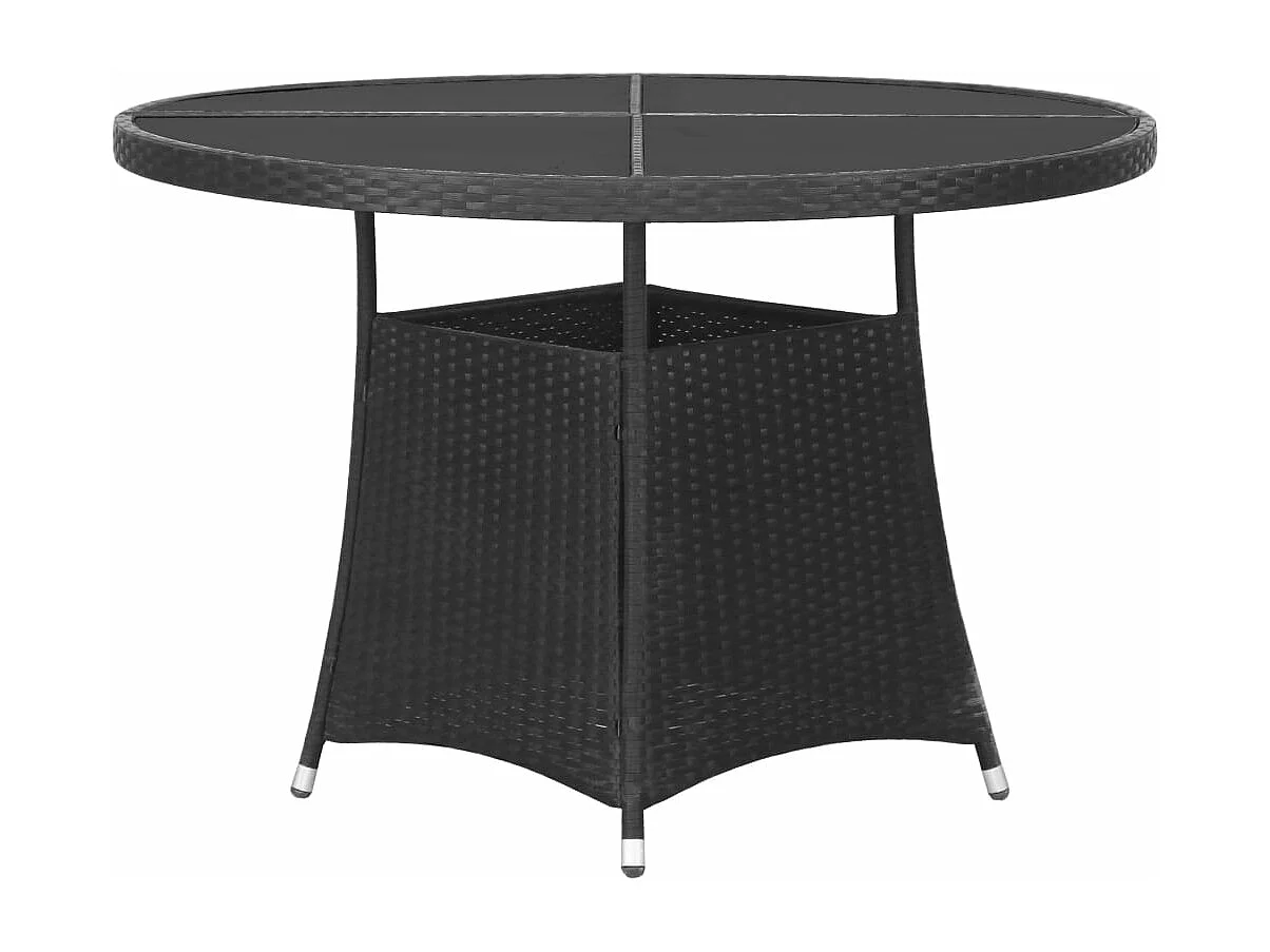 Juego de comedor para jardín 5 piezas ratán sintético negro