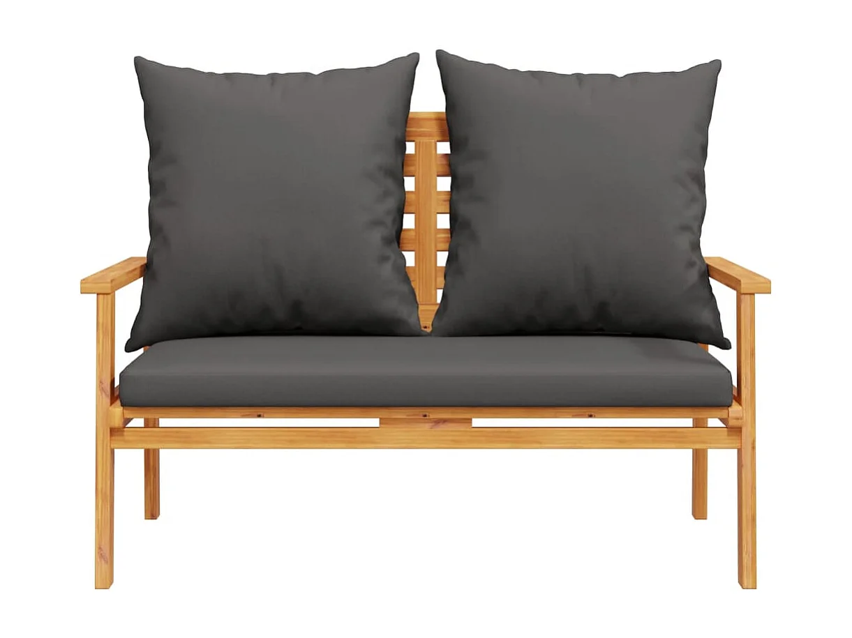 Salon de jardin 3 pcs avec coussins bois massif d'acacia