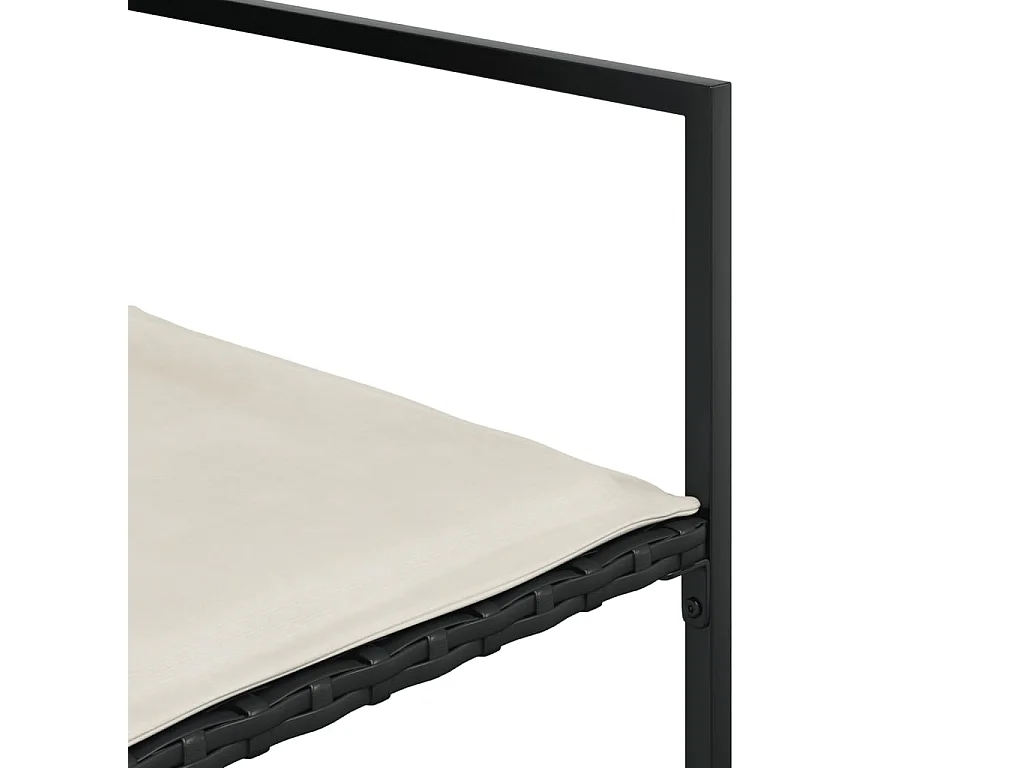 9-tlg. Garten-Essgruppe mit Kissen Schwarz Poly Rattan