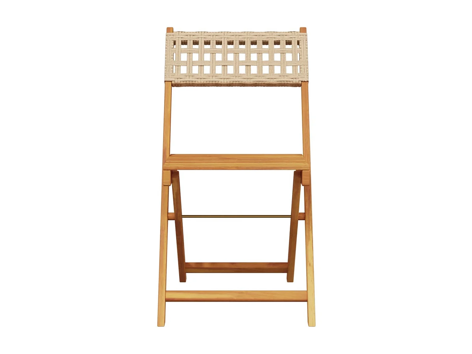 Set da Bistrot 3 pz Beige in Polyrattan e Legno Massello