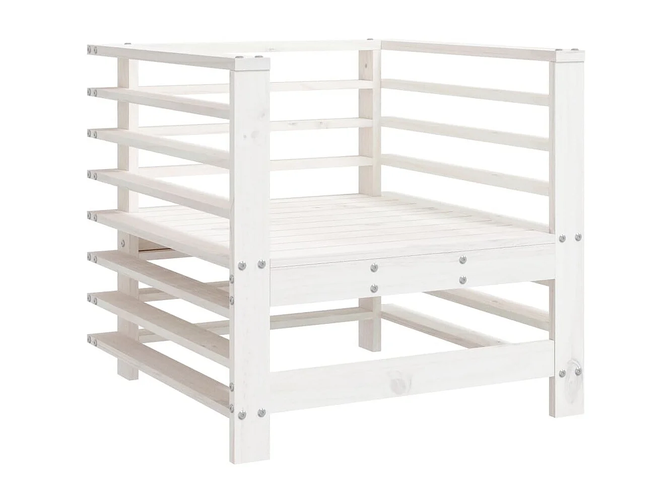 7 pcs conjunto lounge de jardim pinho maciço branco